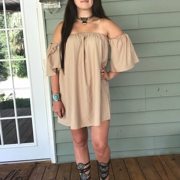 Sale! Boho Vibes Loose Off The Shoulder Dress - Picture 3 of 6